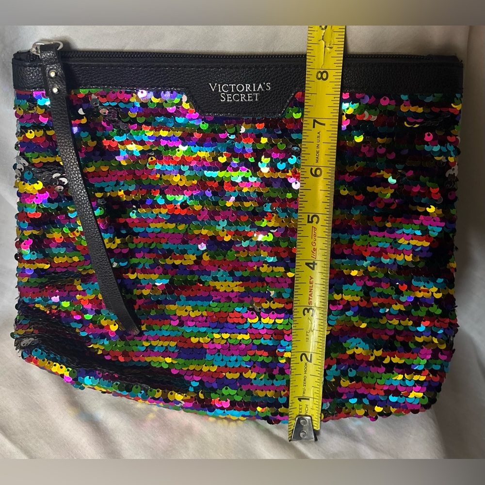 Set of 2 PINK Victoria's Secret Multicolor and Ipsy Gold Sequin Clutch Set- GUC - Picture 13 of 16